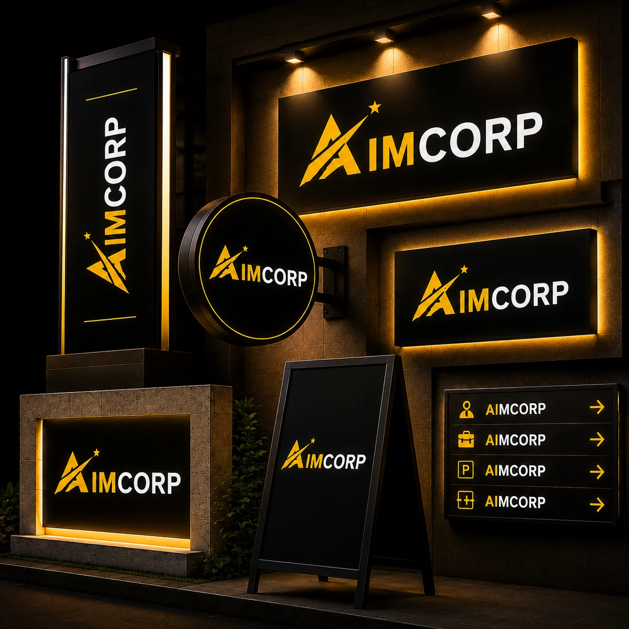 All Types of Boards signage by AIM CORP SIGNAGE